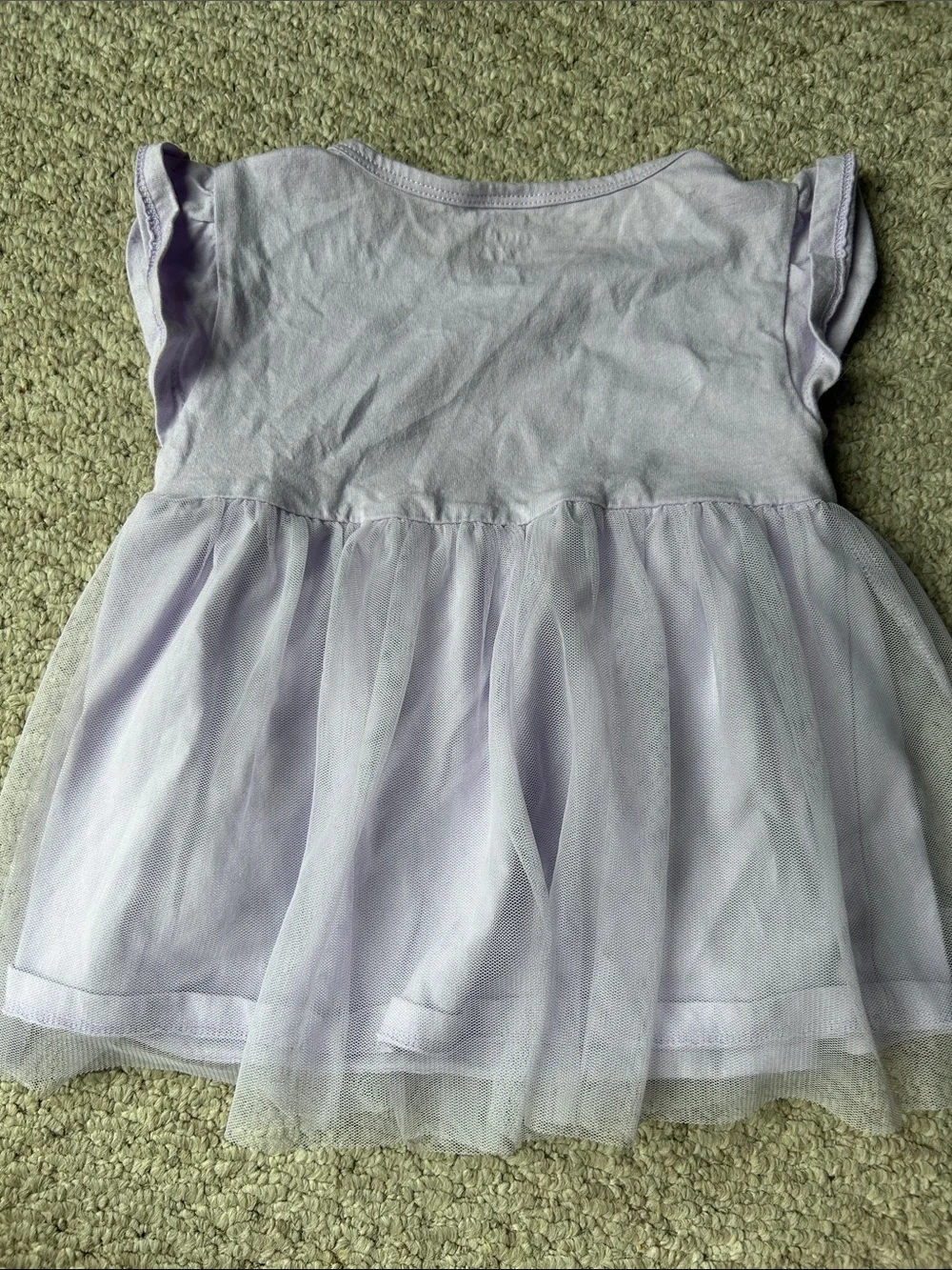 Carter's Light Purple Tulle Flutter Sleeve Dress Top